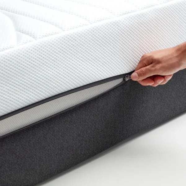 QuickRefresh washable mattress cover demonstration showing easy unzip and wash functionality for hygiene maintenance