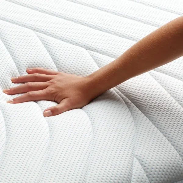 Cross-section view of TEMPUR Pro Luxe CoolQuilt mattress showing 30cm height construction and advanced foam layers