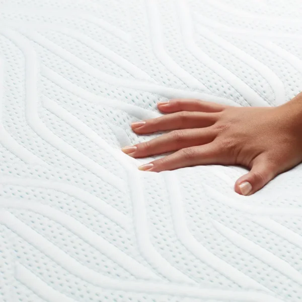 TEMPUR Air Material technology demonstration showing enhanced airflow and temperature regulation in premium cooling mattress