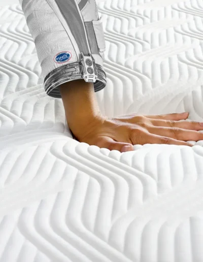 Close-up of TEMPUR Adapt Material memory foam technology showing enhanced conforming and pressure relief properties